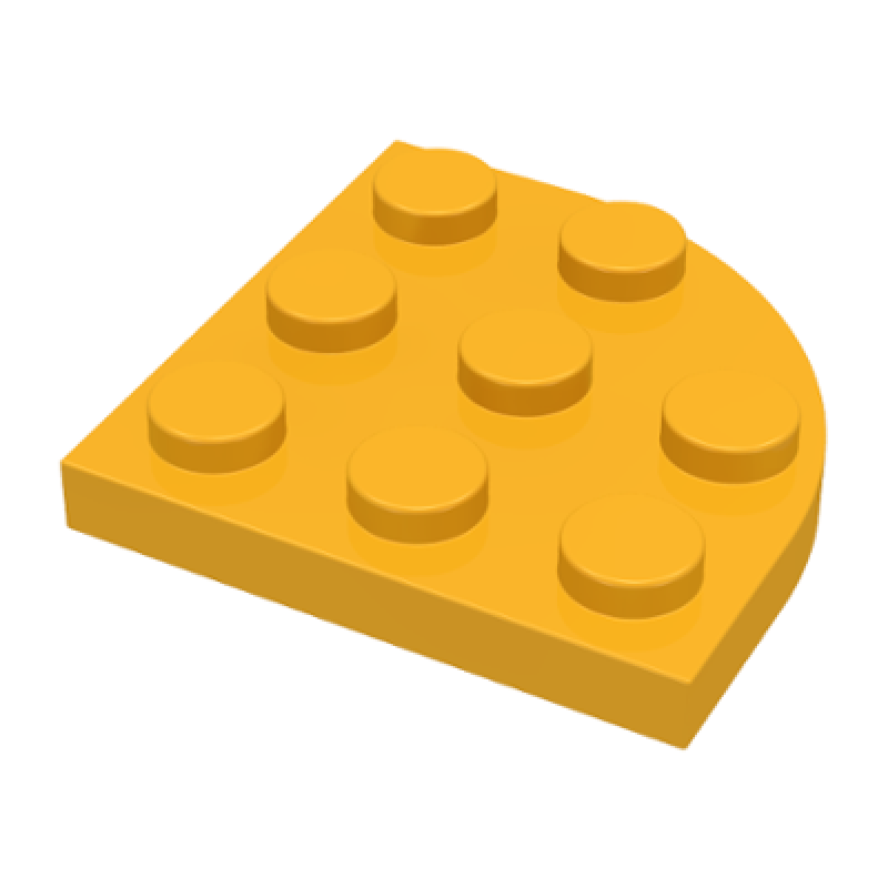 Plaat, Rond Hoek 3x3 Bright Light Orange